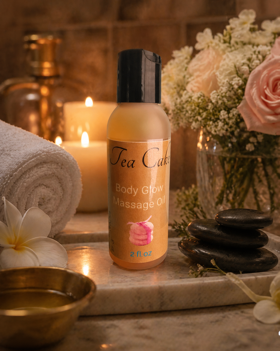 Tea Cake - Body Glow Massage Oil 2 fl oz